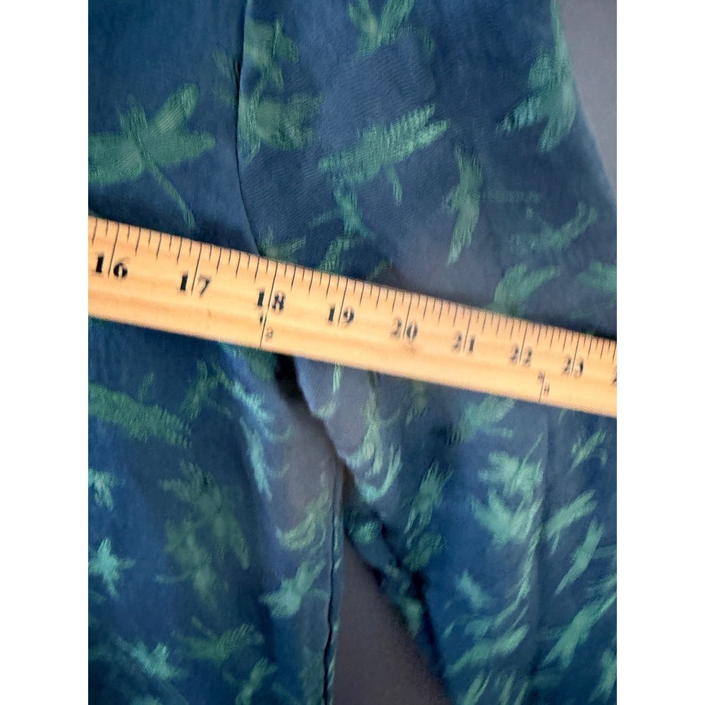 Citron Santa Monica Vintage Y2k Silk Dragonfly Mandarin Jacket Teal Green Frog M - Picture 8 of 9
